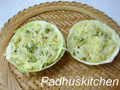 cabbage stir fry-cabbage poriyal-muttaikose poriyal cabbage stir fry-cabbage poriyal