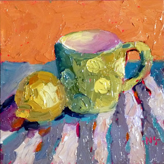 Nancy Standlee Fine Art Coffee Or Tea 13008 Oil 6x6 Day 8 Of
