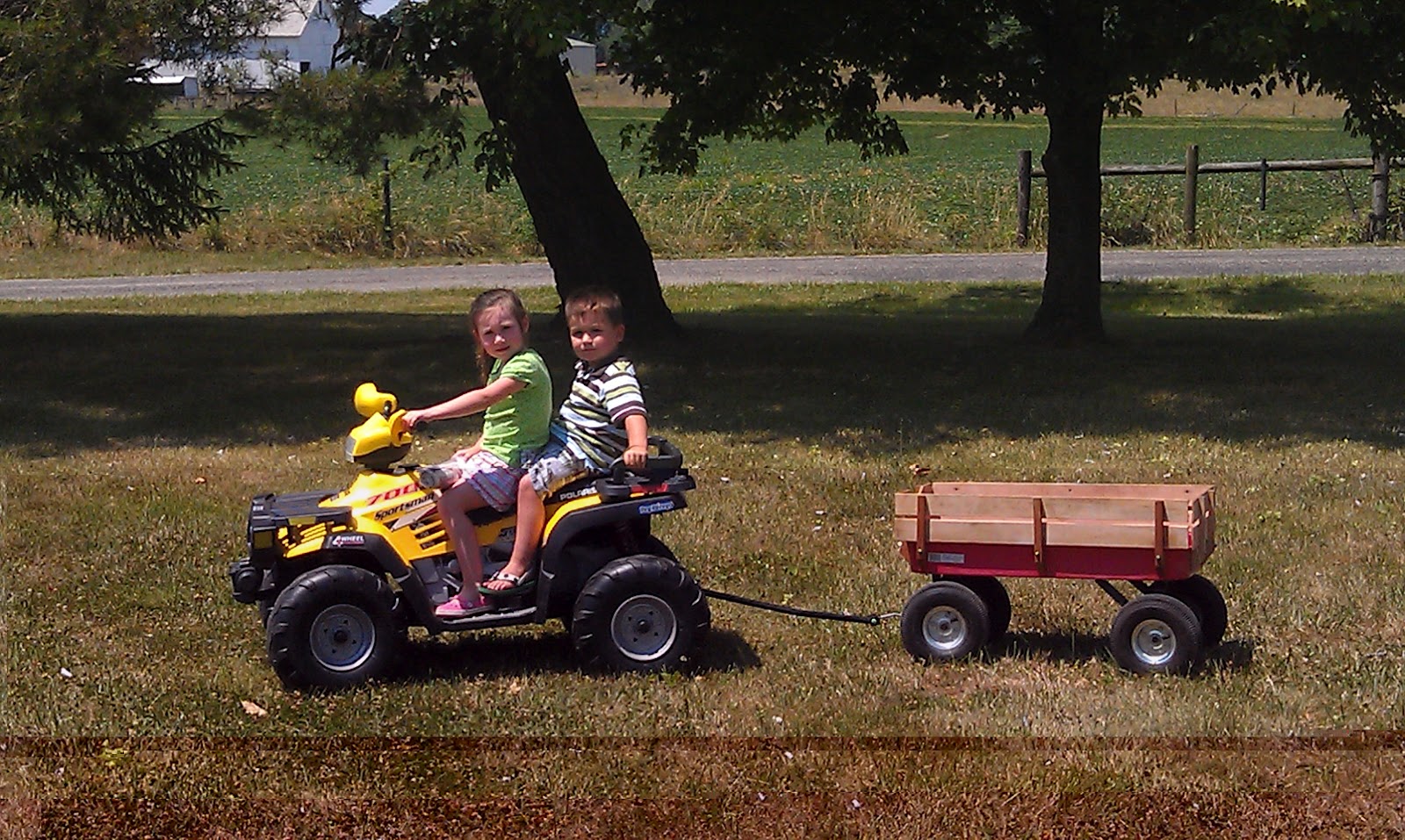 Kids Pulling Wagon