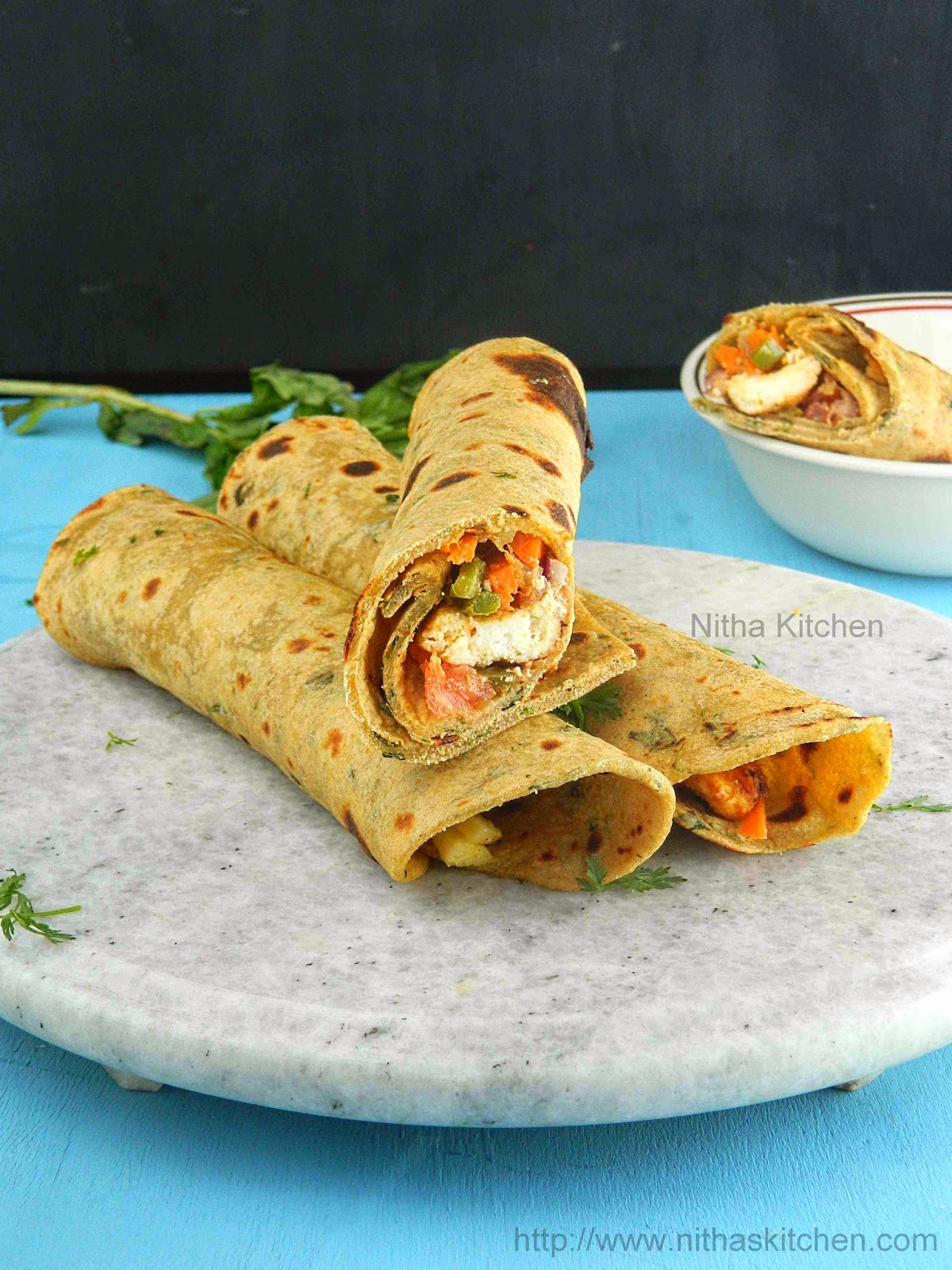 Nitha Kitchen Paneer Tikka Kathi Roll Vegetarian Chapathi Rolls Recipe