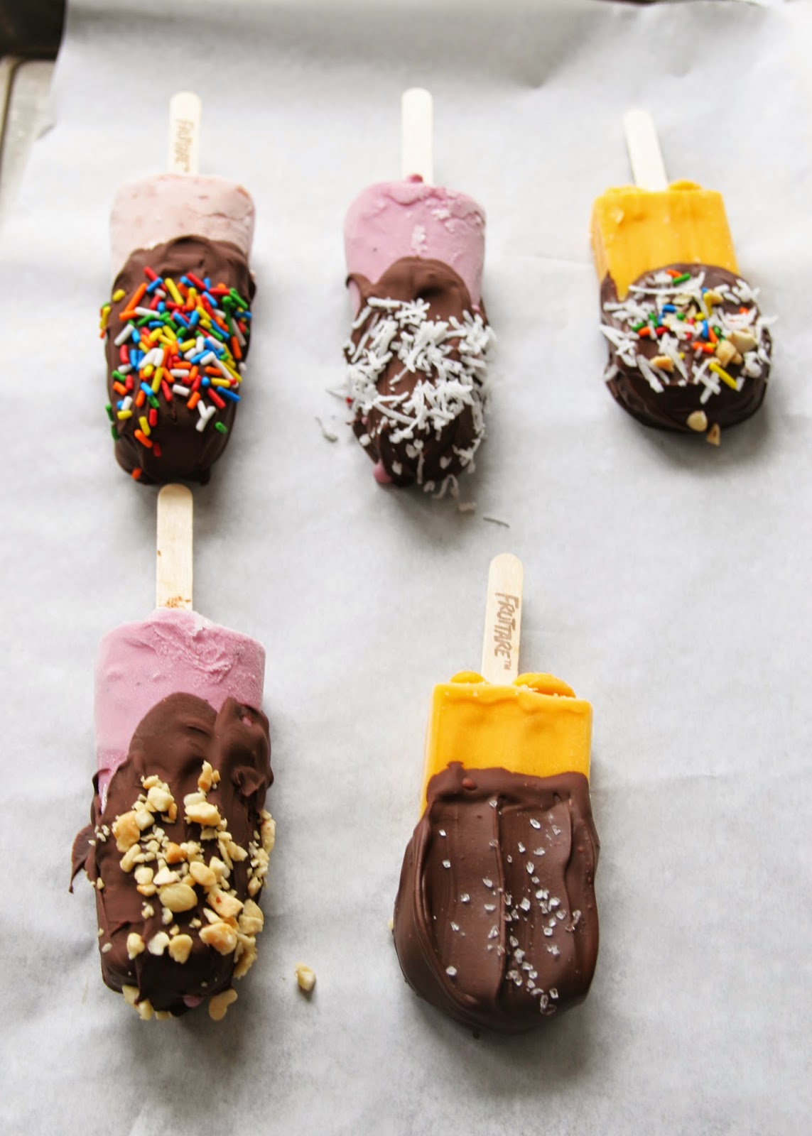 Chocolate Covered Frozen Fruit Bars Homemade Ginger