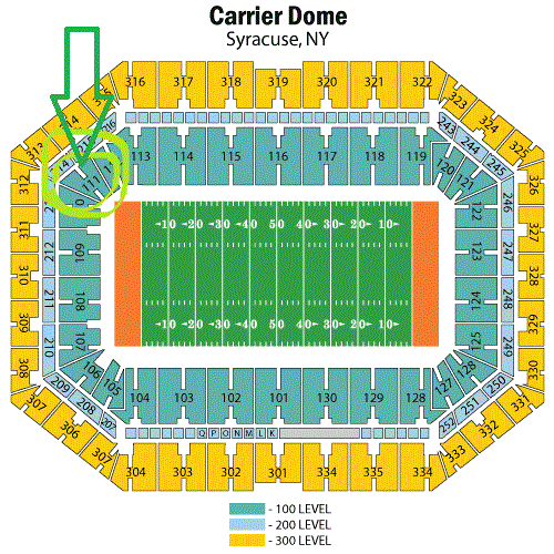 Carrier Dome Basketball Seating Chart Rows - Carrier Dome Syracuse Tickets ...