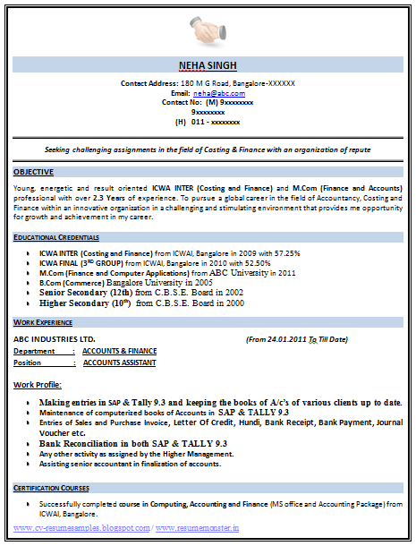 assistant reconciliation accountant resume