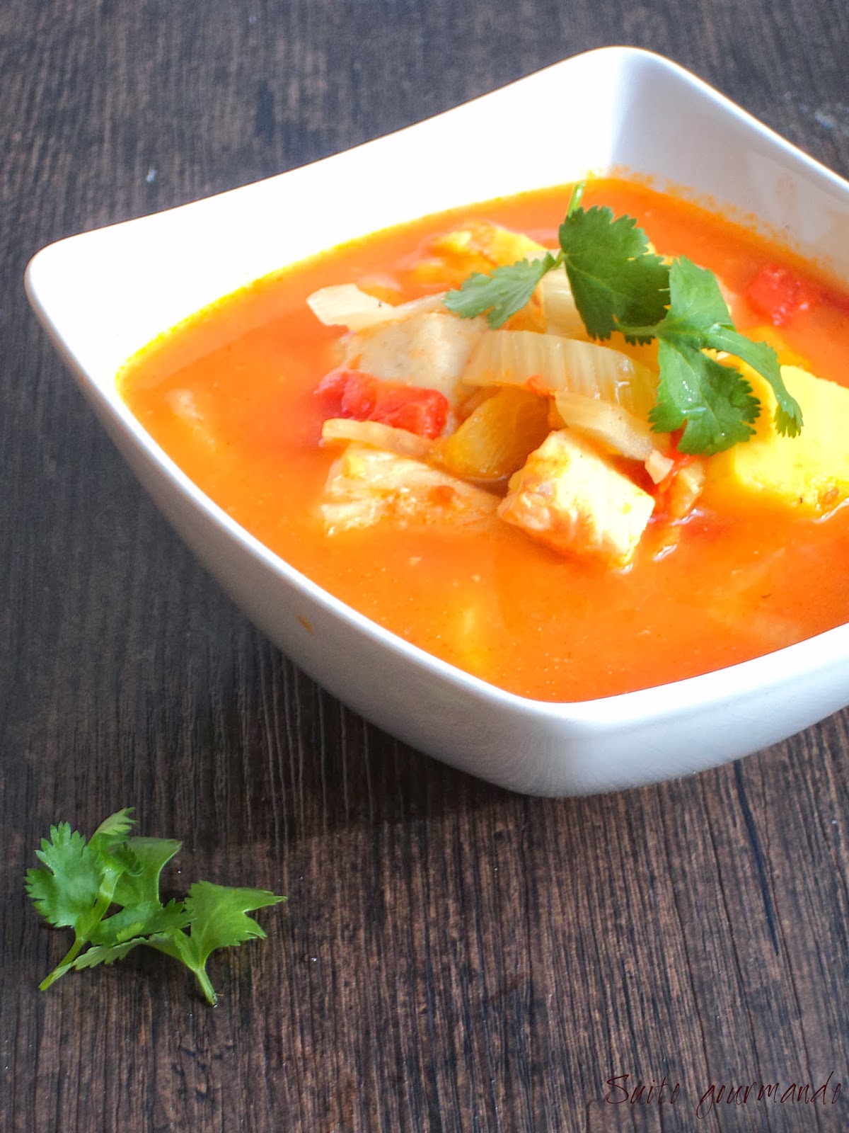 Suite Gourmande Soupe au poisson, patate douce et fenouil