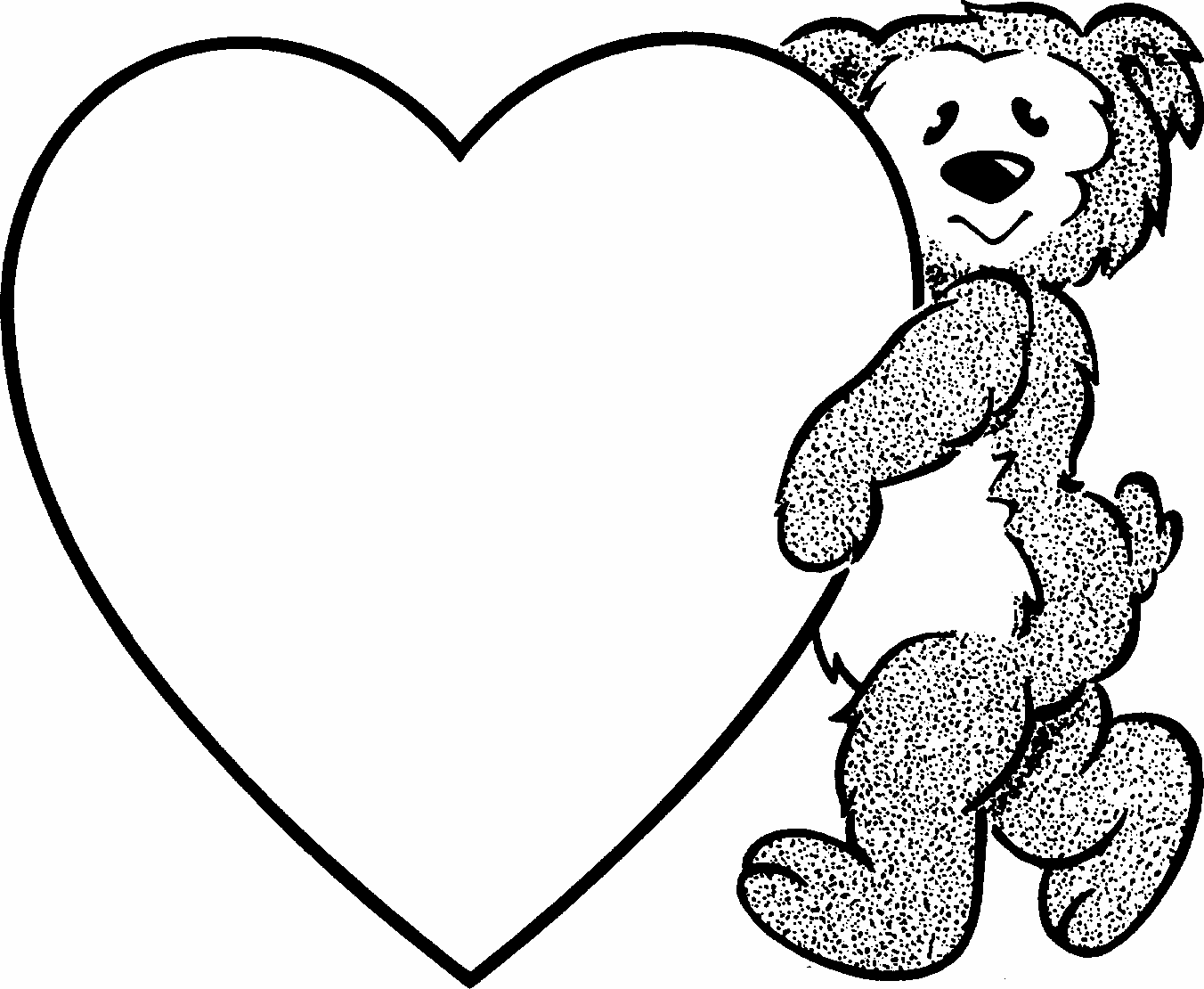 Didi coloring Page: Printable Valentine Teddy Bear with Heart coloring pages for kids