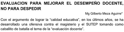 Para contribuir en el debate y el esclarecimiento, de un tema que está en la preocupación de los ma