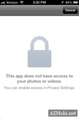 Allow Facebook to access your photos in iOS 6