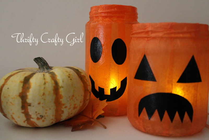 Thrifty Crafty Girl 31 Days of Halloween Papier Mache Jars