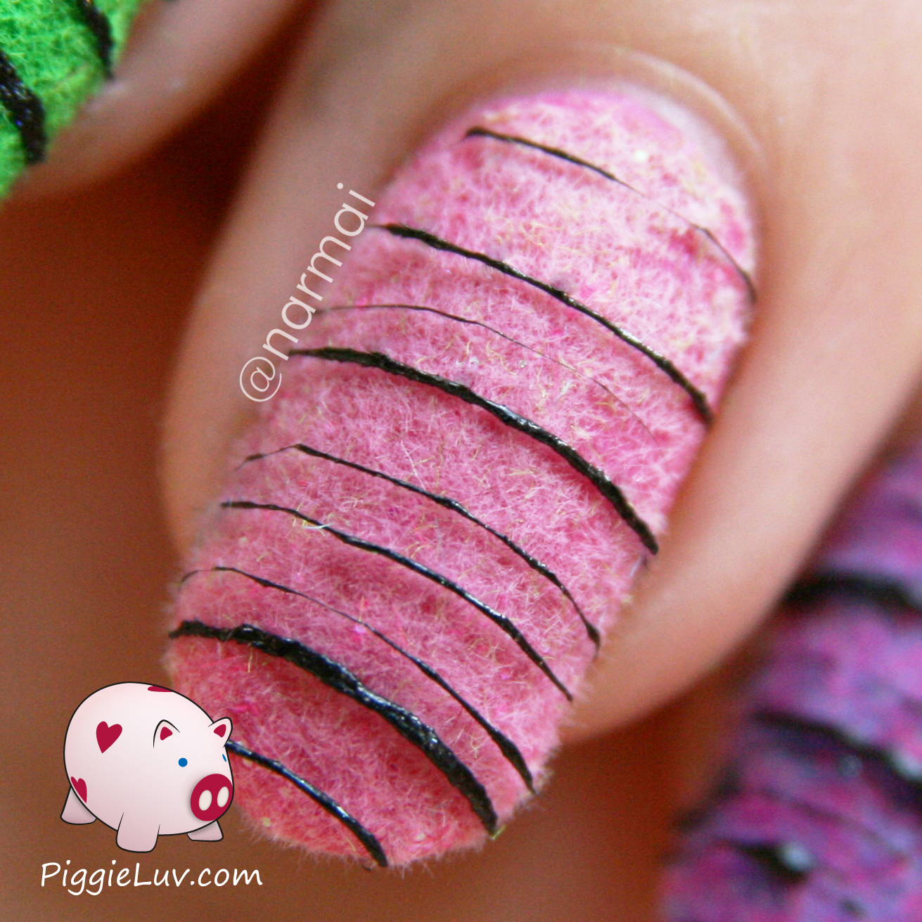 Piggieluv Sugar Spun On Top Of Flocking Powder Nail Art Sugar Spun On Top Of Flocking Powder Nail Art