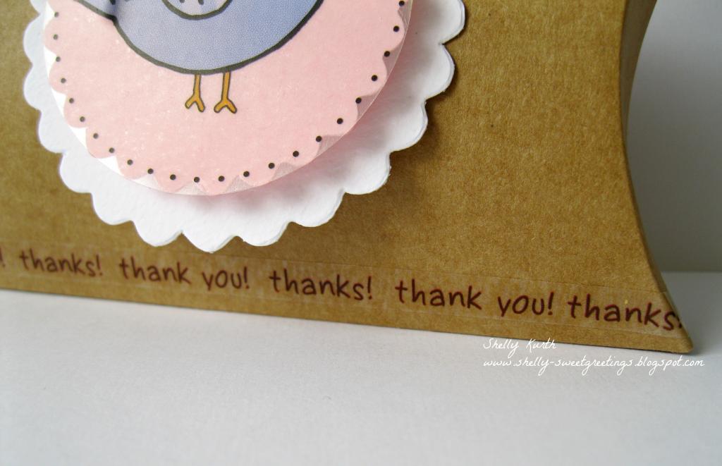 SRM Stickers Blog - Birdie Pillow Box by Shelly - #kraft #pillowbox #punchedpieces #stickers #twine SRM Stickers Blog - Birdie Pillow Box by Shelly - #kraft #pillowbox #punchedpieces #stickers #twine