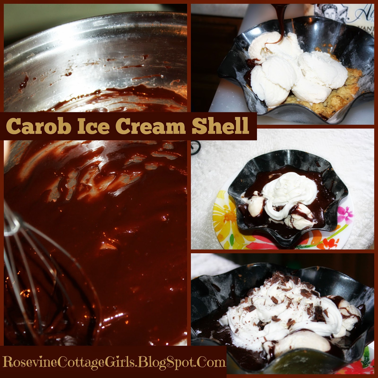 Rosevine Cottage Girls Organic Carob Ice Cream Shell