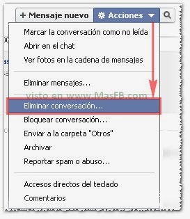 Eliminar conversación en Facebook Eliminar chat en Facebook