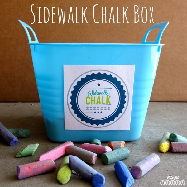 Sidewalk Chalk Box W/ Printable Label from Blissful Roots