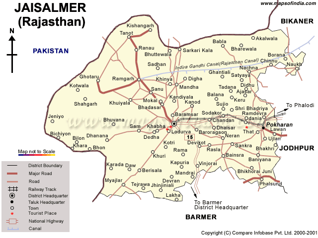 Jaisalmer Map In Hindi Jaisalmer District - Junglekey.in Image