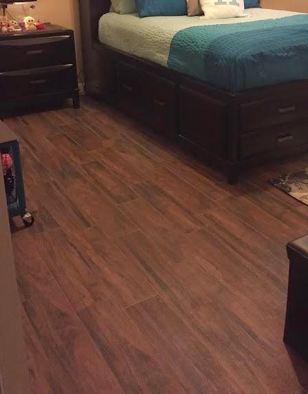 Ceramictec Tampa Florida Tile Contractor Blog 6x24 Teak Wood Look Final Photos Of The 6x24 Botanica Series Teak Wood Look Porcelain Plank Tile Bedroom In Wesley Chapel Florida Planktile Woodlook