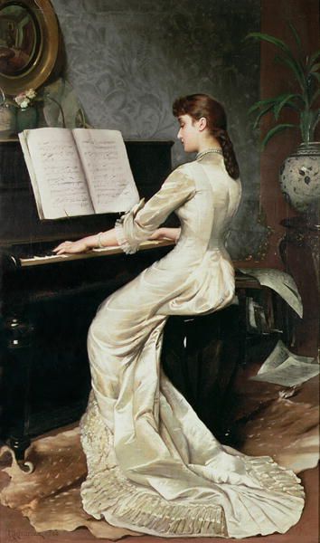George Hamilton Barrable, A Song Without Words, huile sur toile, 1880, Collection privée