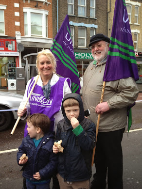 Conor, Jane, Danny and Eric marching to save the Whittington