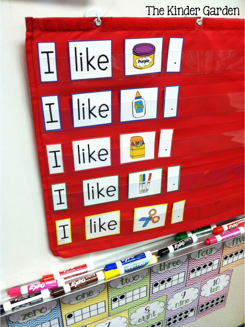 the kinder garden ways to successfully implement centers at the sentence pocket chart
