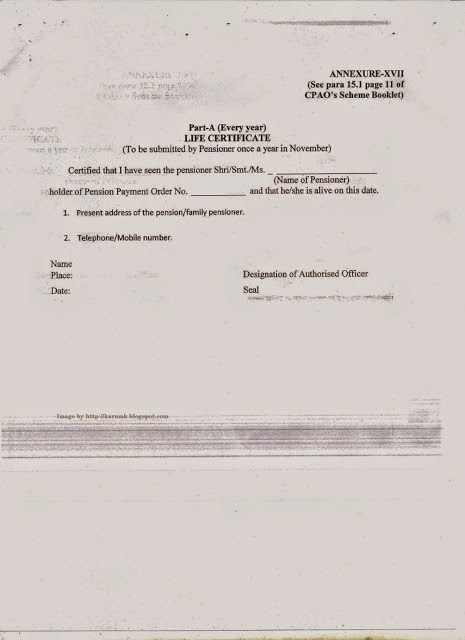 cengao india life certificate format for pensioners