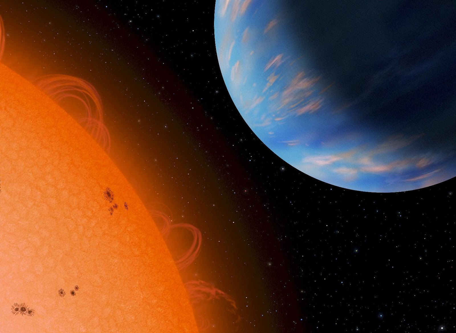 beyond earthly skies blue skies on the warm neptune size planet gj size of neptune