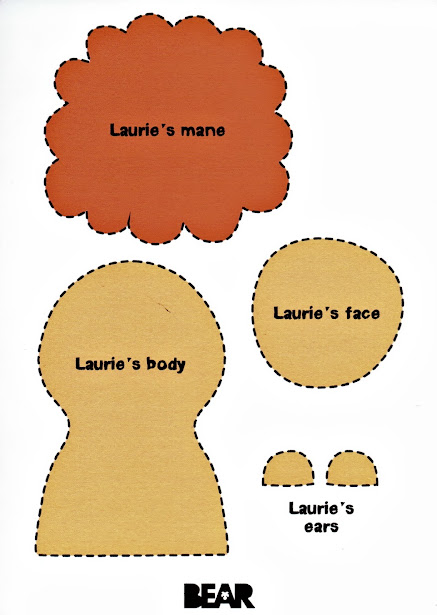 BEAR - Laurie the lion finger puppet template BEAR - Laurie the lion finger puppet template