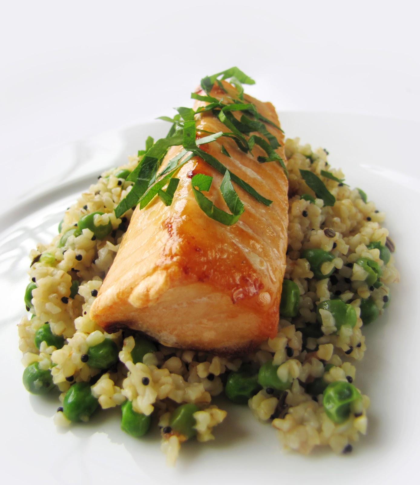 LolaLu's Kitchen Salmon with Fennel and Sesame Bulgur Wheat