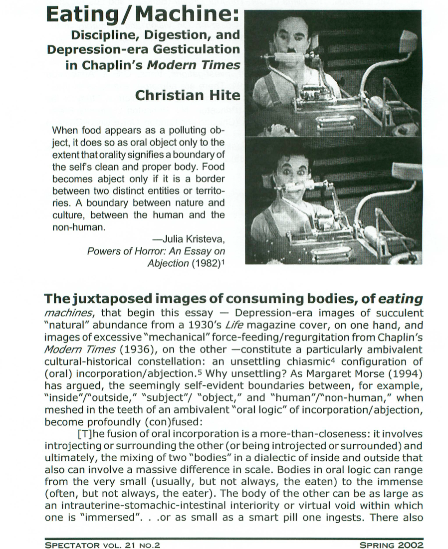 hyekimstudio CONCEPT RESEARCH Eating / Machine in Chaplin's Modern Times