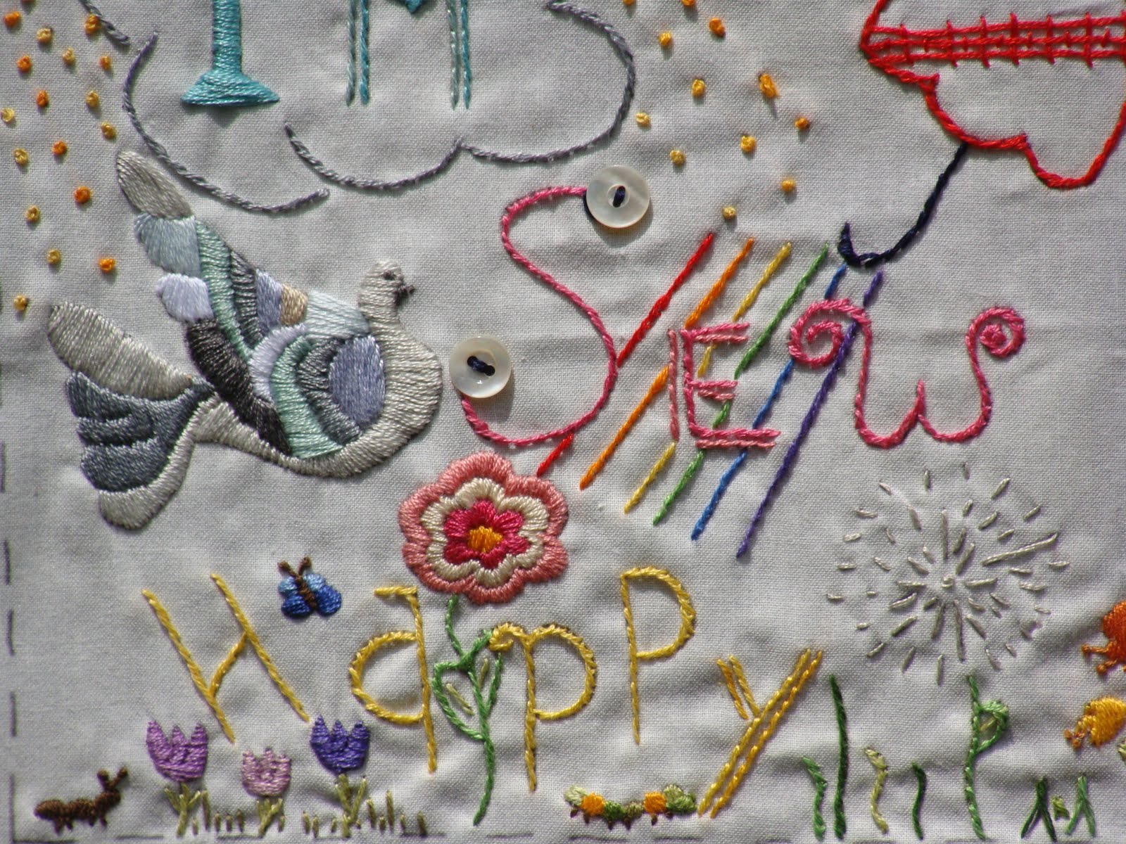 Itchin' Stitchin' Doodle Embroidery Block Quilt