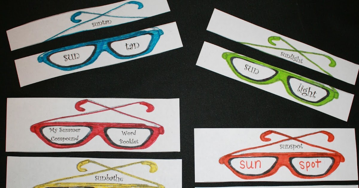 Classroom Freebies Compound Word Sunglasses