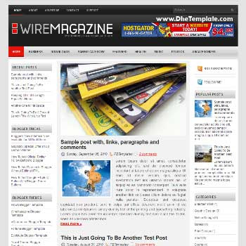 WireMagazine blog template. template image slider blog. magazine blogger template style. blogger template 3 column