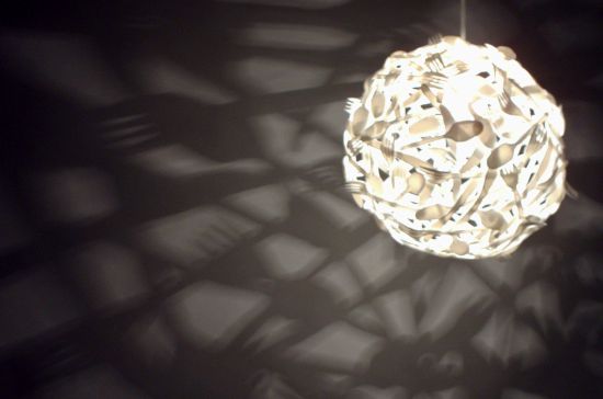 plastic fork chandelier