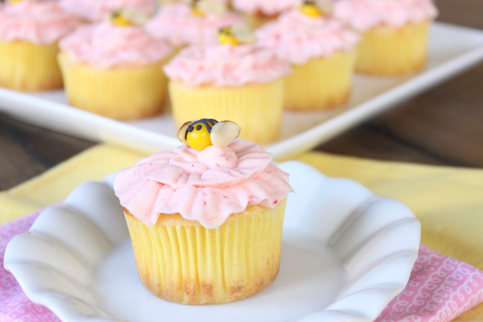 Crave. Indulge. Satisfy. Spring Flower & Bumble Bee Cupcakes