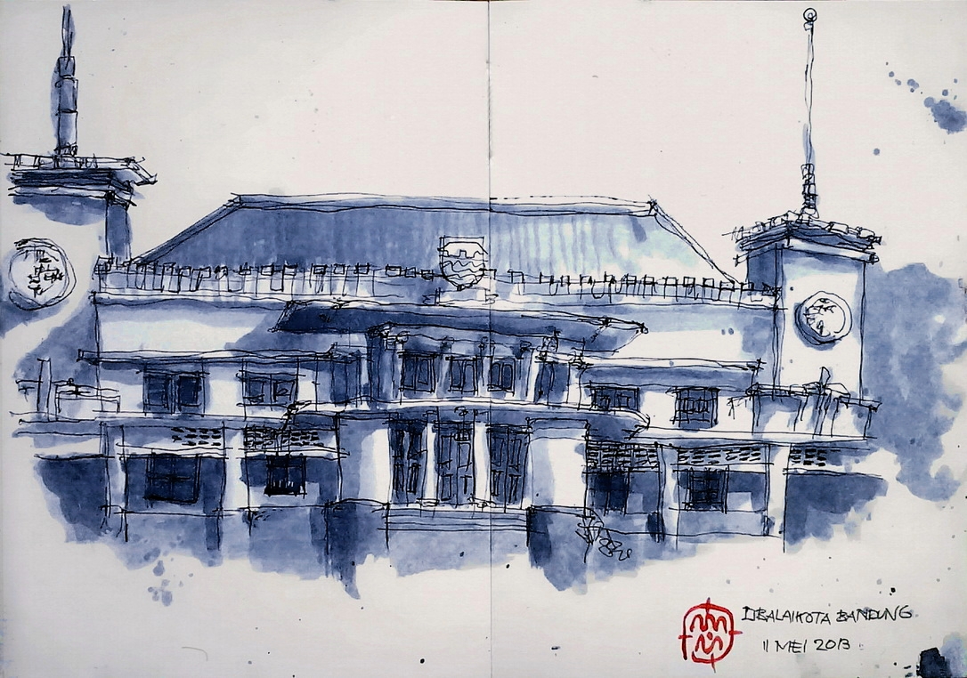 Sketsa Yopie Balaikota Bandung
