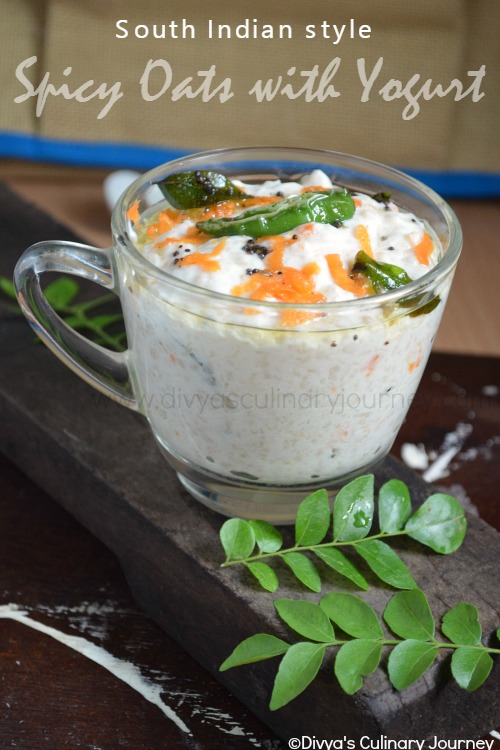 South Indian style oats with yogurt