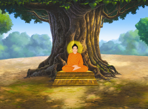 Buddha Quotes Online: Lord Buddha and Bodhi Tree