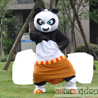 cho thuê mascot gấu panda kungfu