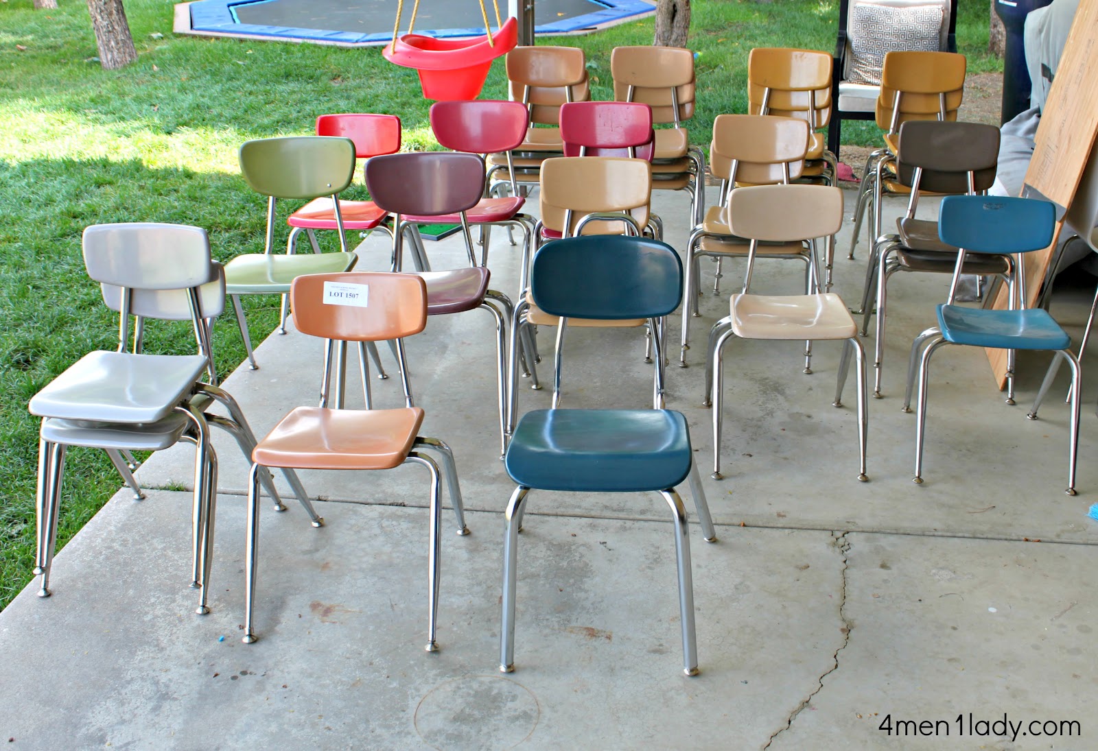 Vintage school chairs.