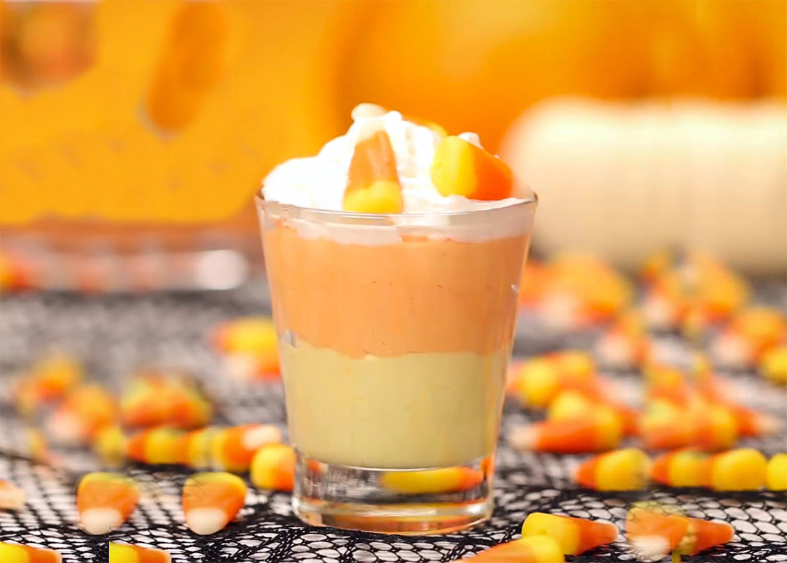 Candy Corn Pudding Shots