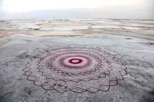 Thread Art. String Art. Outdoor