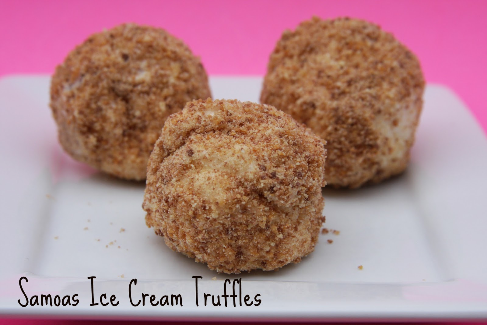 Me and My Pink Mixer Samoas (aka Caramel Delites) Ice Cream Truffles