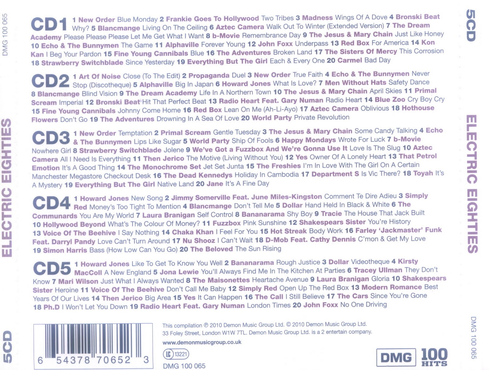 Música Para Pen Drive 100 Hits Electric 80s (2011) 5 Cd's