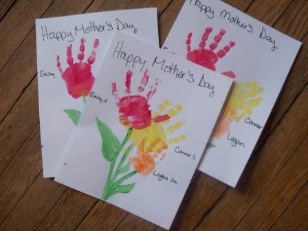 mother's day handprint cards