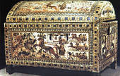 Painted and inlaid coffer from the Treasure of Tutankhamun, Ancient