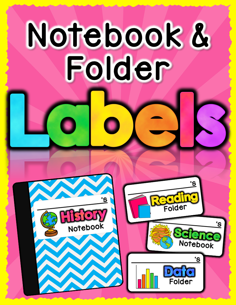 the teaching sweet shoppe notebook and folder labels labels for notebook