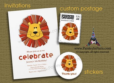 King of the Jungle, Birthday Party Invitations Lion Birthday Party Invitations