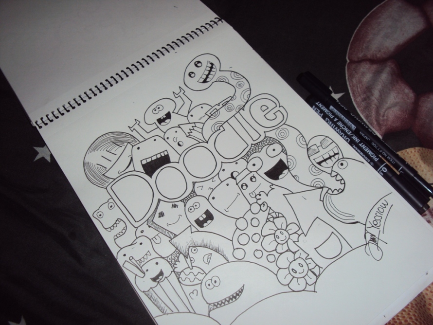 Image for contoh doodle art angka