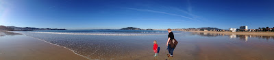 Panoramic photo of the bay of Playa América
