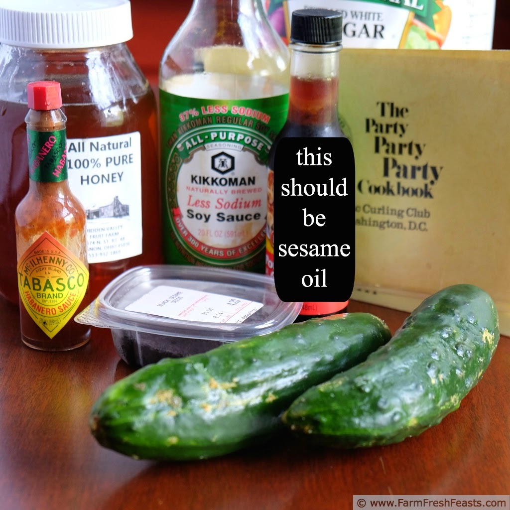 Farm Fresh Feasts Soy Sesame Marinated Cucumbers