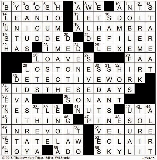 The New York Times Crossword in Gothic: January 2015