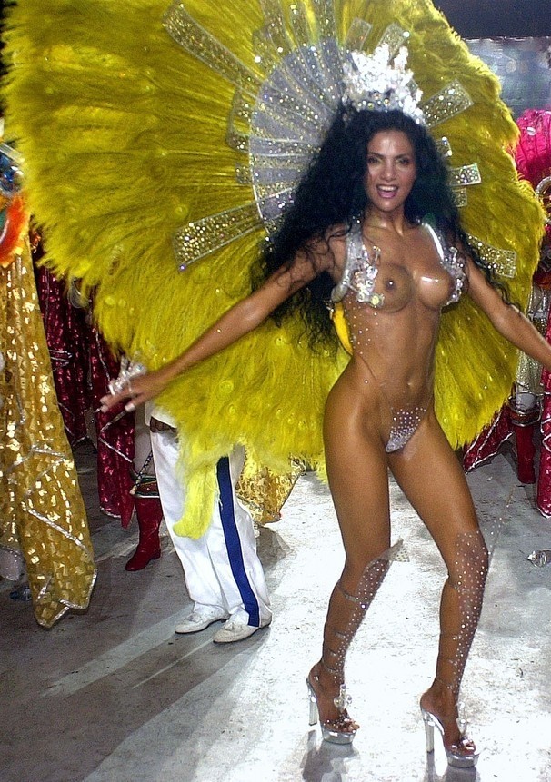 Fabia Borges, godmother of the School of Samba Unidos da Tijuca, participates in a Carnival parade February 11, 2002 in Rio de Janeiro, Brazil.